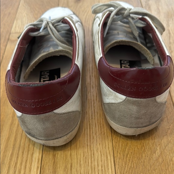 Golden Goose Cream and Burgundy Star Sneakers - Picture 7 of 12